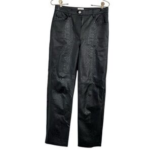 Wilfred Black Faux Leather Snake Print Pants